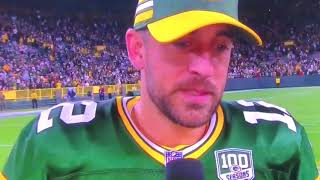 Aaron Rodgers high after the game interview [upl. by Elleirua197]