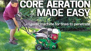 How To Aerate your Lawn EASY  CORE AERATION [upl. by Acimat]