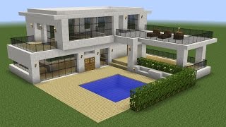 Minecraft  How to build a modern house 5 [upl. by Adianes835]