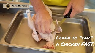 Chicken Evisceration Tutorial 30 second method chicken butchering pasturedpoultry [upl. by Aicnarf]