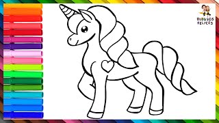 Cómo Dibujar y Colorear Un Unicornio Arcoiris 🦄🌈 Dibujos Para Niños [upl. by Sybille]