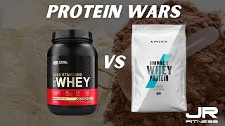 Whey Protein Comparison Optimum Nutrition Gold Standard Vs MyProtein Impact Whey [upl. by Aicirtap]