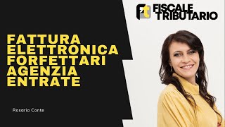 FATTURA ELETTRONICA FORFETTARI  AGENZIA DELLE ENTRATE [upl. by Nwahsuq]