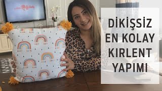 Dikişsiz En Kolay Kırlent Yapımı DIY [upl. by Alyad]