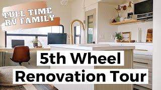 RV Renovation REVEAL TOUR  Before amp After  Huge Kitchen  FullTime RV Family [upl. by Eartha]