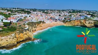 Carvoeiro beach  Algar seco aerial  Lagoa  Algarve  4K Ultra HD [upl. by Assirod]