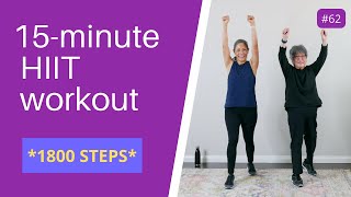 15 minute HIIT Walking Workout  Seniors Beginners [upl. by Sitoiganap]