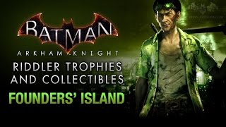 Batman Arkham Knight  Riddler Trophies  Founders Island [upl. by Min]