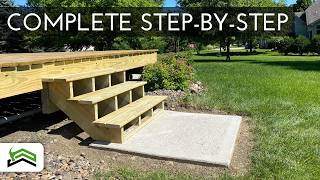 How To Build And Attach Deck Stairs [upl. by Atnohsal]