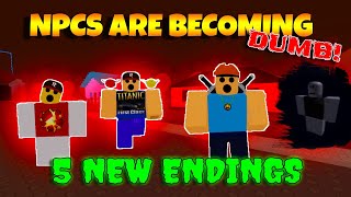 ROBLOX NPCs are becoming DUMB  5 New HALLOWEEN Endings [upl. by Acir]