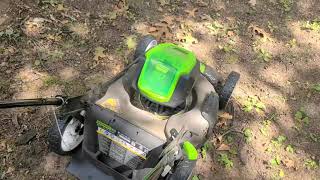 Mulching with the Greenworks 80V lawnmower [upl. by Ahseinat]