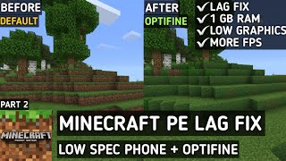 How To Reduce Lag In Minecraft PE  Optifine For MCPE  Smooth Gameplay and Lag Fix [upl. by Dirk]