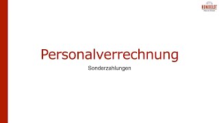 Personalverrechnung  Sonderzahlungen [upl. by Adekahs]