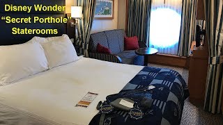 Disney Wonder quotSecret Portholequot Stateroom Tour [upl. by Kehr973]