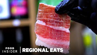 Why Spanish Iberian Ham Is The Worlds Most Expensive Cured Meat  Regional Eats [upl. by Seften544]