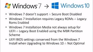 Enabling a UEFI Boot with Secure Boot After the Windows 7 to Windows 10 Upgrade [upl. by Stagg733]