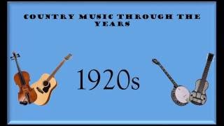 Country Music Through The Years 1920s [upl. by Nnyl]