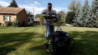 How To Aerate The Lawn  How To Use A Core Aerator [upl. by Mckee769]