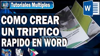 Como Crear Un Tríptico En Word – Y Como Imprimir [upl. by Ayila]