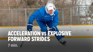 Acceleration vs Explosive Forward Strides  iTrain Hockey [upl. by Ahsikit]