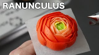 How to pipe ranunculus flowers  Cake Decorating For Beginners [upl. by Wren]