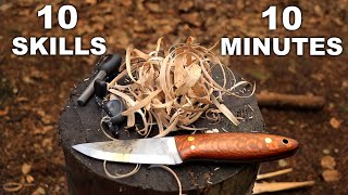 10 Bushcraft Knife Skills in 10 Minutes [upl. by Peyter]