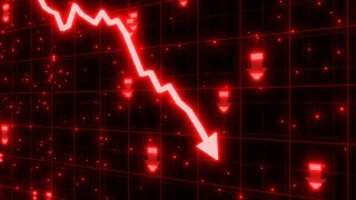 Stock Market Crash of Red Arrow Graph Going Down Into Recession 4K 60fps Wallpaper Background [upl. by Nylareg]