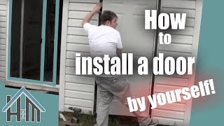 How to install an exterior door prehung steel Replace a door The Home Mender [upl. by Asyen]