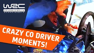 WRC Top 10 CRAZY CoDriver Moments Funny rally onboard compilation about rally co drivers [upl. by Ainezey402]