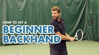 How to Hit a Beginner Backhand  Tennis Lesson [upl. by Elazaro212]