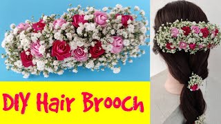 How to make easy Bridal Veni  DIY floral brooch for beginners [upl. by Aserret]