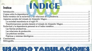 Elaborar un índice con tabulaciones para tesis y trabajos escolares [upl. by Atnima773]