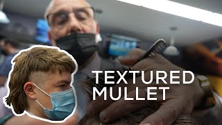 Textured Mullet Haircut  New York Barbers [upl. by Biernat]