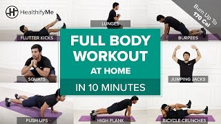 FULL BODY WORKOUT At Home In 10 Minutes  Cardio Workout At Home  No Equipment Workout HealthifyMe [upl. by Nylesaj637]