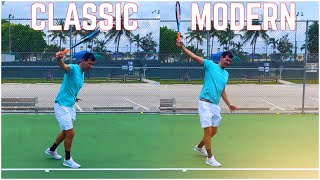 Classic vs Modern OneHanded Backhand Tennis Technique [upl. by Greenlee]