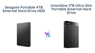 Seagate 4TB vs UnionSine 1TB  External Hard Drive Comparison [upl. by Ynar]