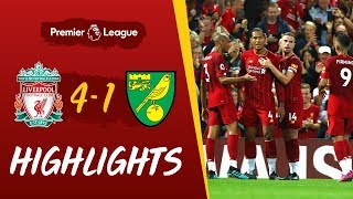 Liverpool vs Norwich City  Reds net four to kickoff the Premier League season [upl. by Ayihsa]