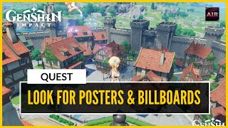 Genshin Impact  Look For Posters amp Billboards In Mondstadt Quests [upl. by Mendelson]