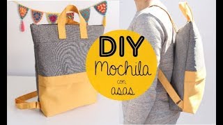 DIY Tutorial mochila con bolsillo y asas [upl. by Calderon]