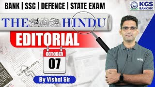 The Hindu Editorial Analysis 07 October  Editorial by Vishal Sir Bank SSC Defence amp State Exam [upl. by Aniad]