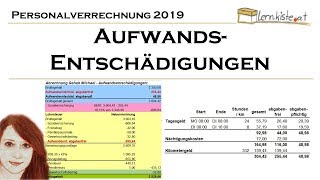 Abrechnung von Aufwandsentschädigungen in der Personalverrechnung 2019 [upl. by Ellehsad]