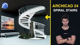 ArchiCAD 24 Spiral Staircase Tutorial [upl. by Martguerita]