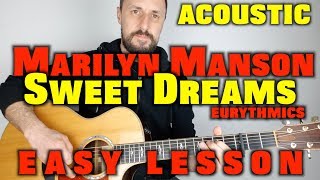 Marilyn Manson  Sweet Dreams  Guitar Tutorial [upl. by Larine]