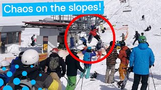 Terrifying Ski Lift Malfunction in Georgia [upl. by Nicoline189]