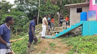 Casting the bathroom floor of the house  we pipe it out and cast today [upl. by Jahdiel]