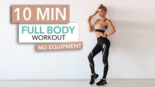 10 MIN FULL BODY WORKOUT  No Equipment  Pamela Reif [upl. by Baggs328]