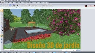 Diseño 3D de jardín y vivienda unifamiliar con Landscape3Design [upl. by Draude]