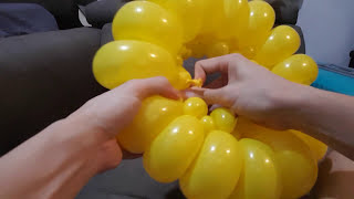 How to do a balloon sunflower outer layer  Balloon Sculpting Lessons [upl. by Kosel]