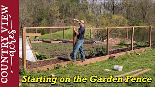 Starting to fence in our vegetable garden [upl. by Tavish78]