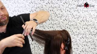 Haircut Tutorial  How to Cut Layers  TheSalonGuy [upl. by Derreg]